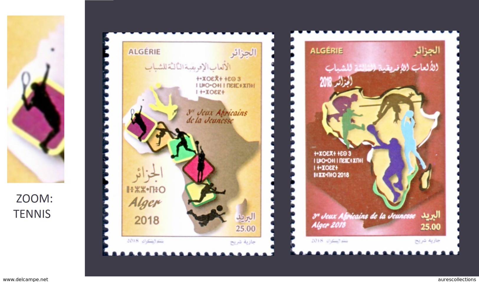 ALGERIA ALGERIE 2018 - YOUTH AFRICAN GAMES ALGIERS JEUX AFRICAINS JEUNESSE TENNIS BASKET BASKETBALL FOOTBALL VOLLEY MNH - Springconcours