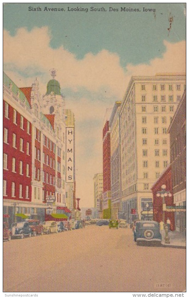 Iowa Des Moines Sixth Avenue Looking South - Des Moines