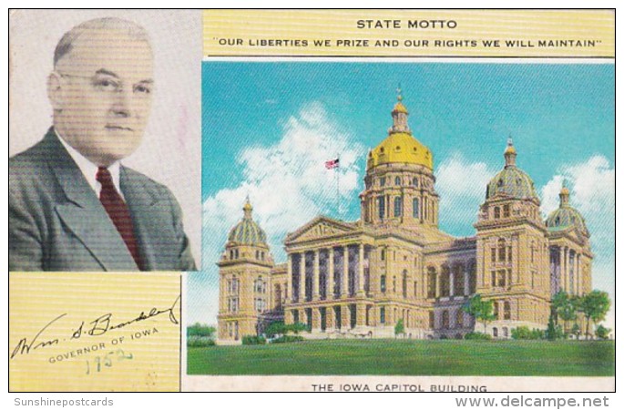 Iowa Des Moines State Capitol Building 1952 - Des Moines