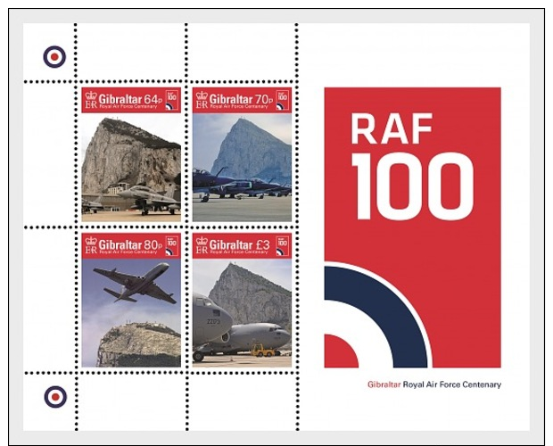 H01 Gibraltar 2018 RAF Centenary Airplanes MNH Postfrisch - Gibraltar