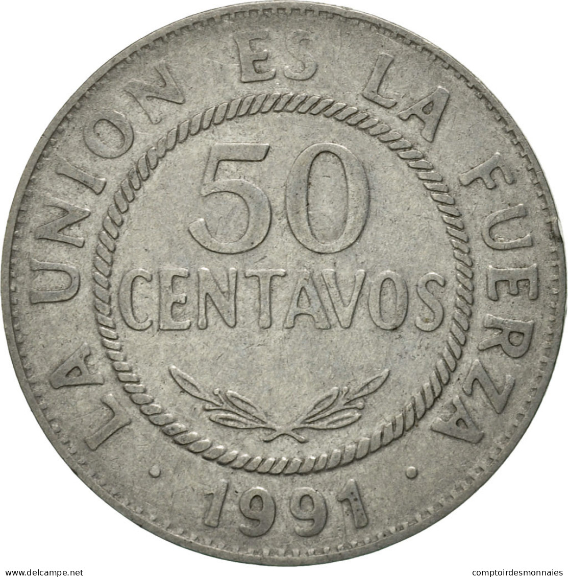 Monnaie, Bolivie, 50 Centavos, 1991, TTB, Stainless Steel, KM:204 - Bolivie