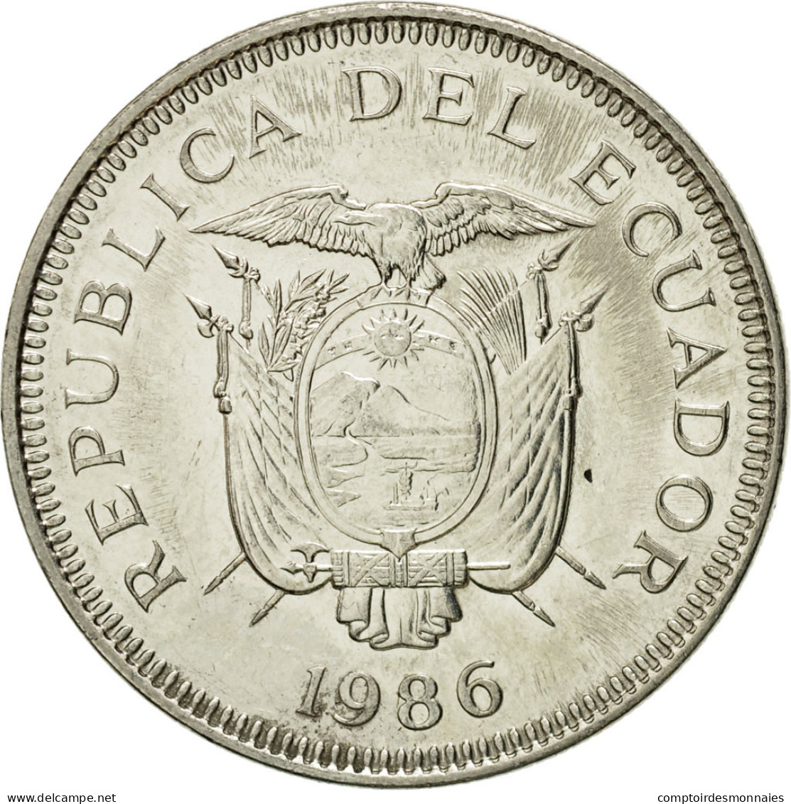 Monnaie, Équateur, Sucre, Un, 1986, TTB+, Nickel Clad Steel, KM:85.2 - Equateur