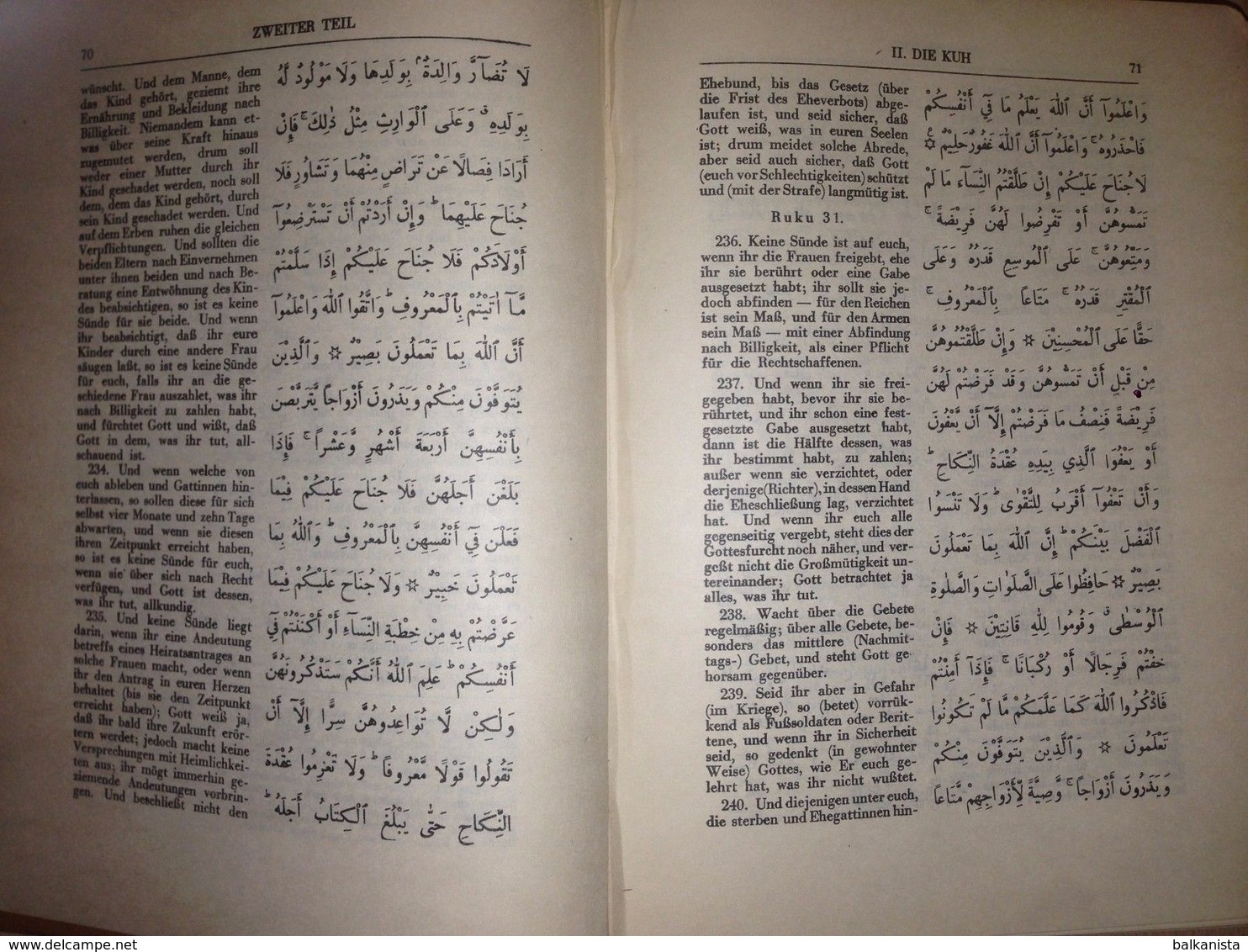 ARABIC DEUTSCH DER KORAN MAULANA SADRUDDIN 1964 - Cultura