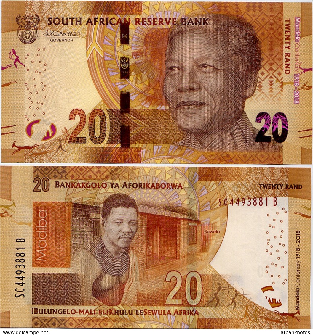 SOUTH AFRICA       20 Rand      Comm.      P-New       ND (2018)       UNC - Sudafrica