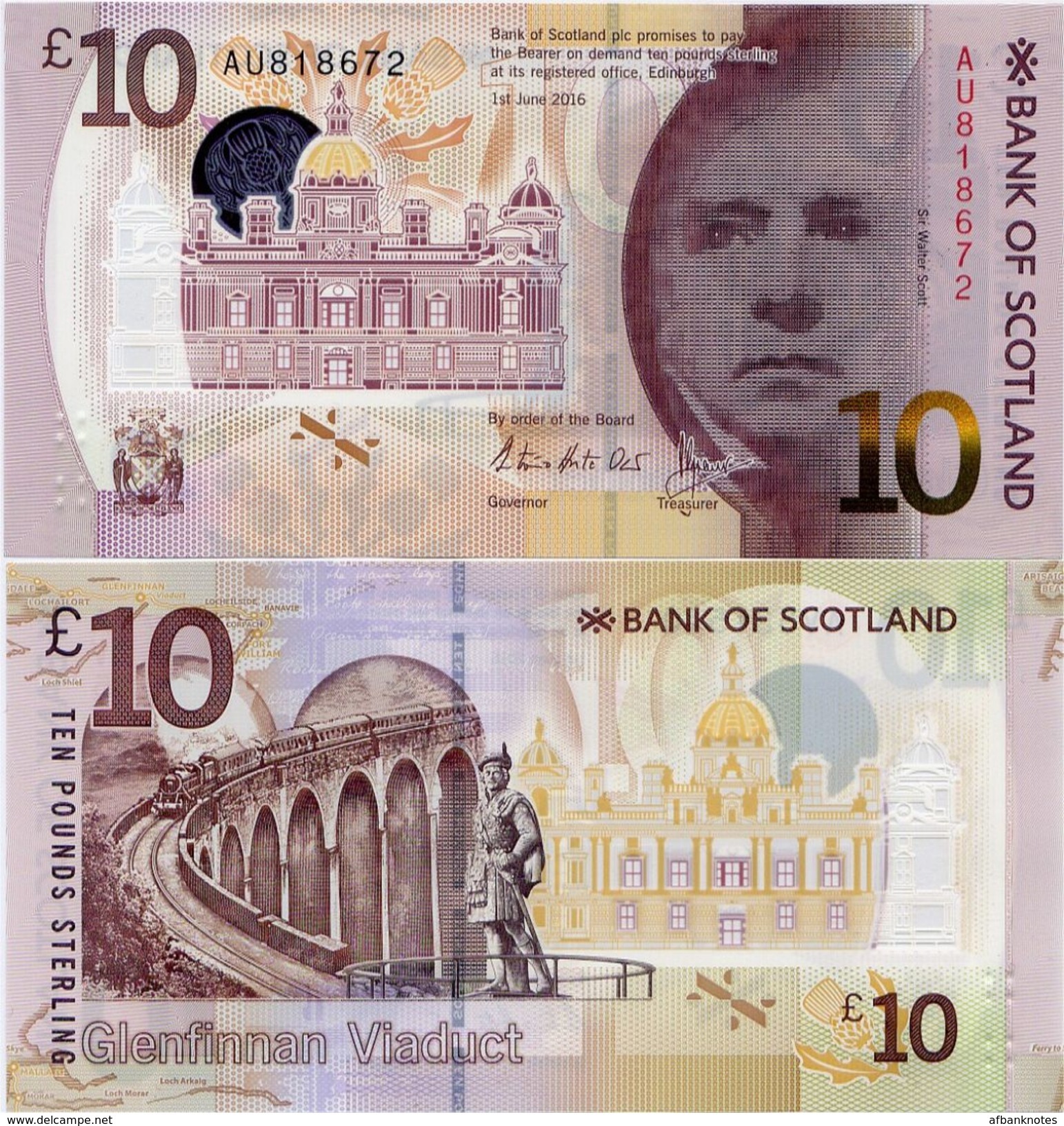 SCOTLAND - BoS     10 Pounds      P-131a       1.6.2016       UNC - 10 Pounds