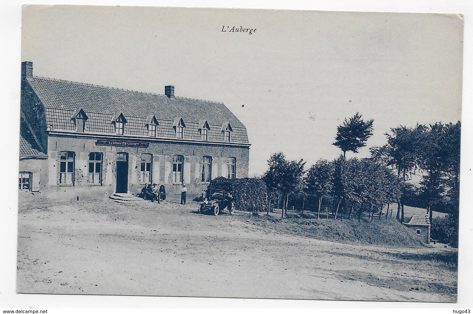 (RECTO / VERSO) GODEWAERSVELDE - N° 20 - ABBAYE DE SAINTE MARIE DU MONT - AUBERGE AVEC VIEILLE VOITURE TOPOGRAPHIE - CPA - Autres & Non Classés