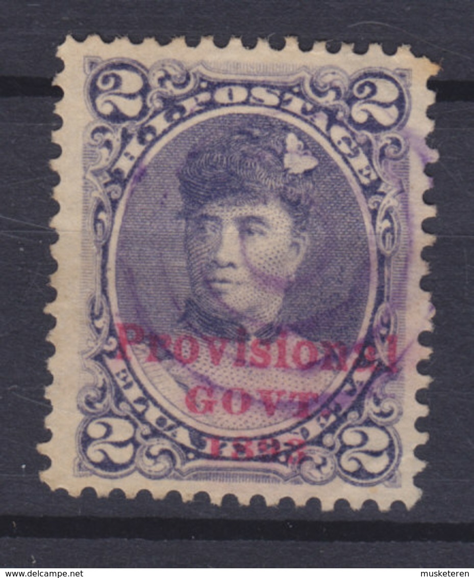 United States Possessions Hawaii 1893 Mi. 41b     2c. Provisional/GOVT./1893 Hellrot Overprint Purple 'Killer' Cancel !! - Hawaii