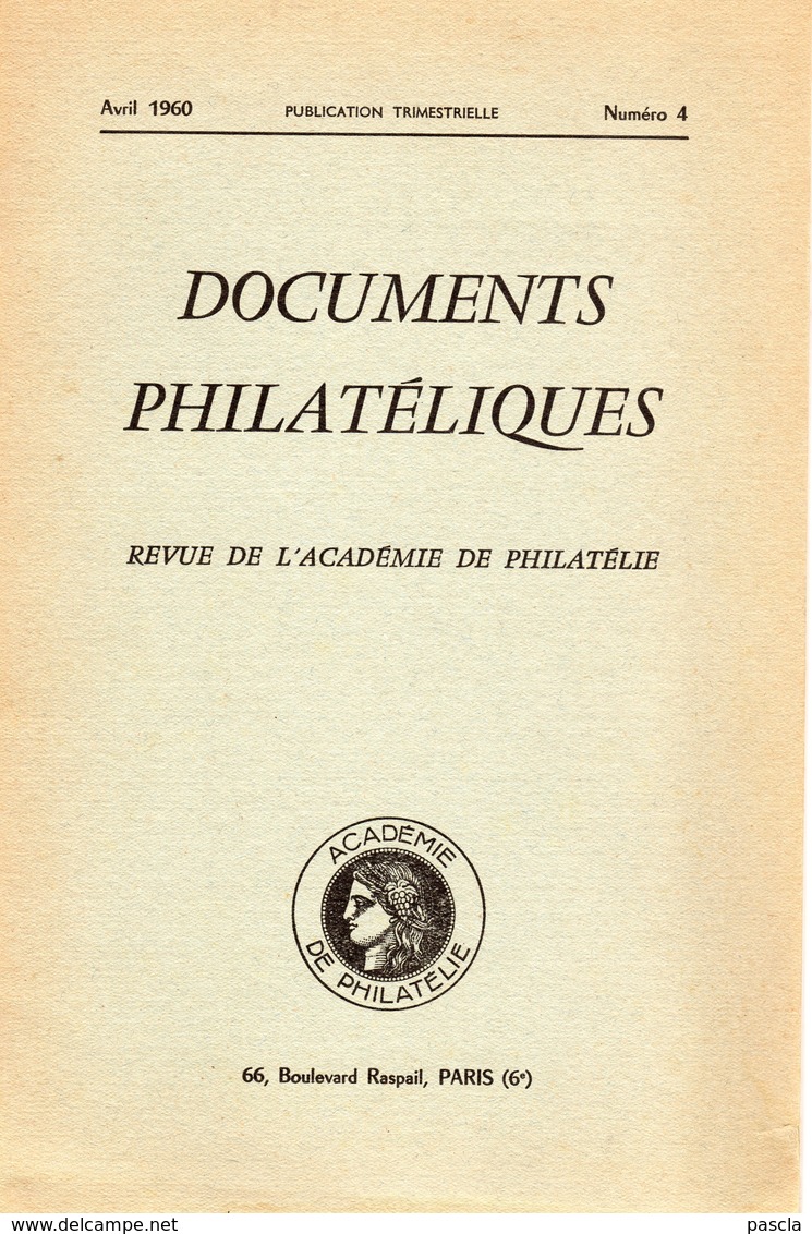 Document Philatelique N°4 Avril 1960 - - Otros & Sin Clasificación