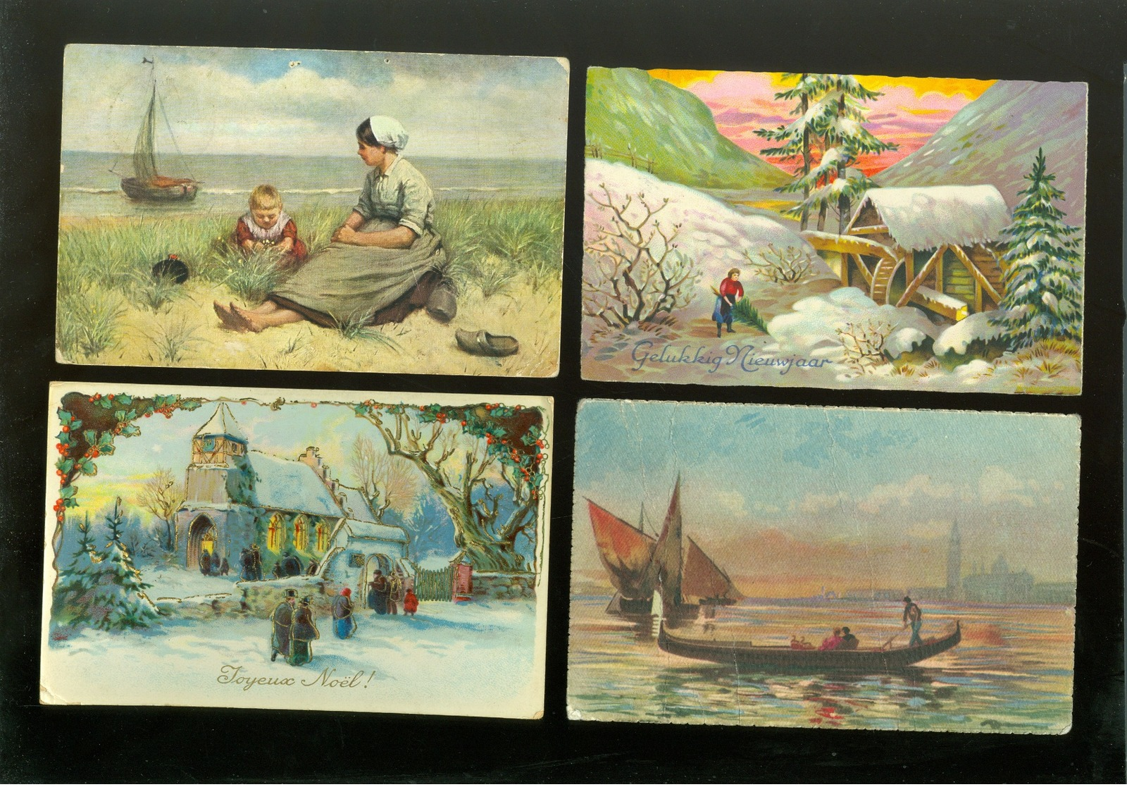 Beau lot de 60 cartes postales de fantaisie   Mooi lot 60 postkaarten van fantasie -  60 scans