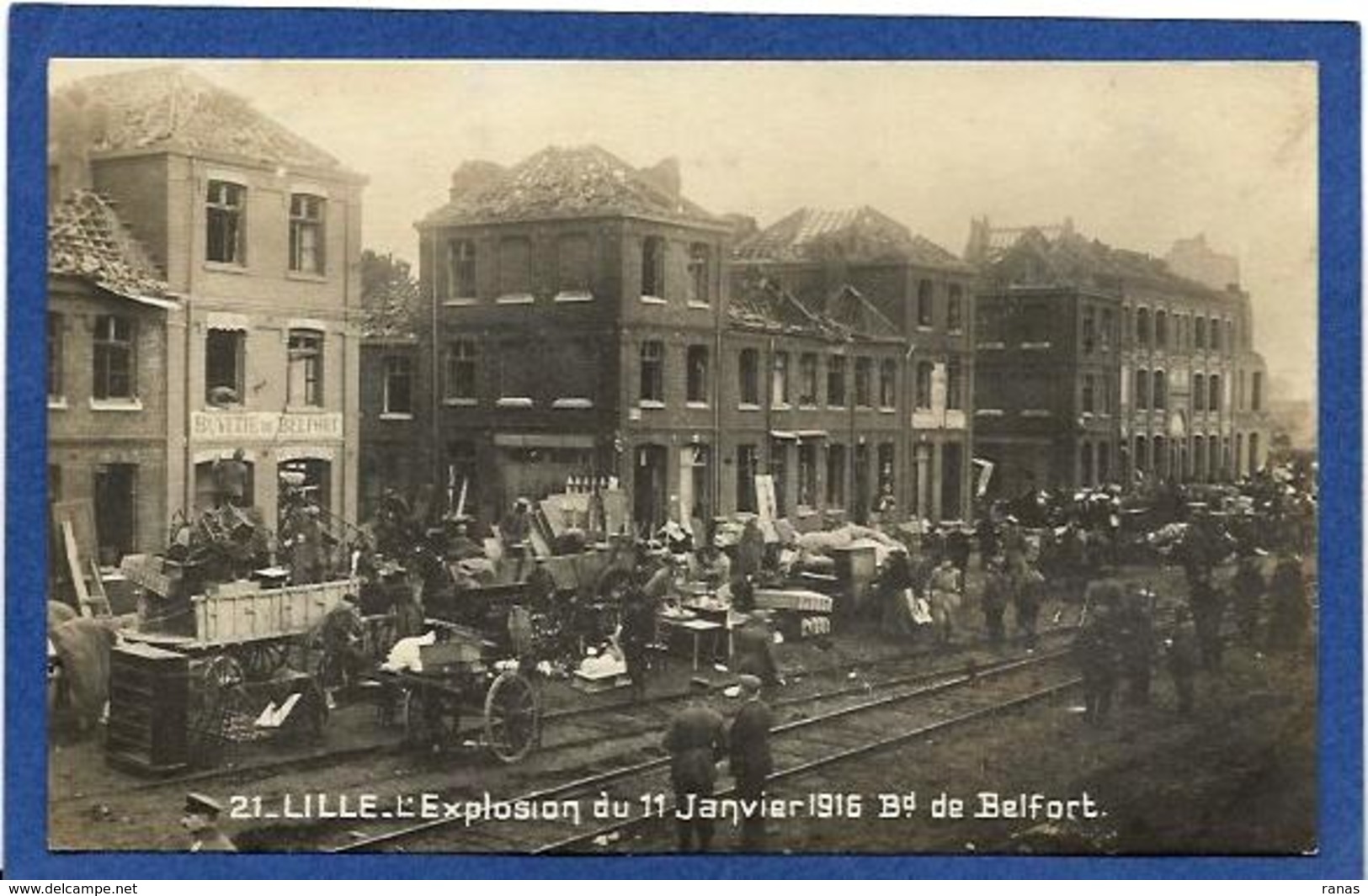 CPA Nord Lille Catastrophe Explosion Shop Front écrite Carte Photo RPPC - Other & Unclassified