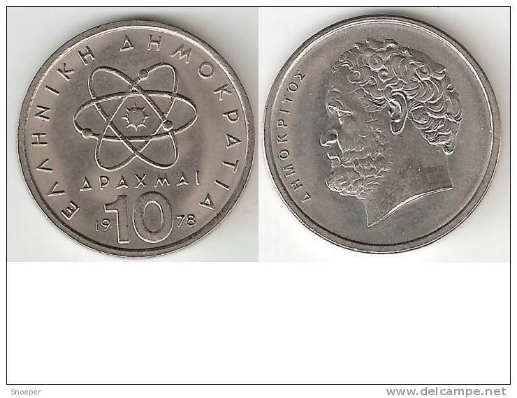 Greece 10 Drachme 1978  Km 119  Unc !!!!!! - Grèce