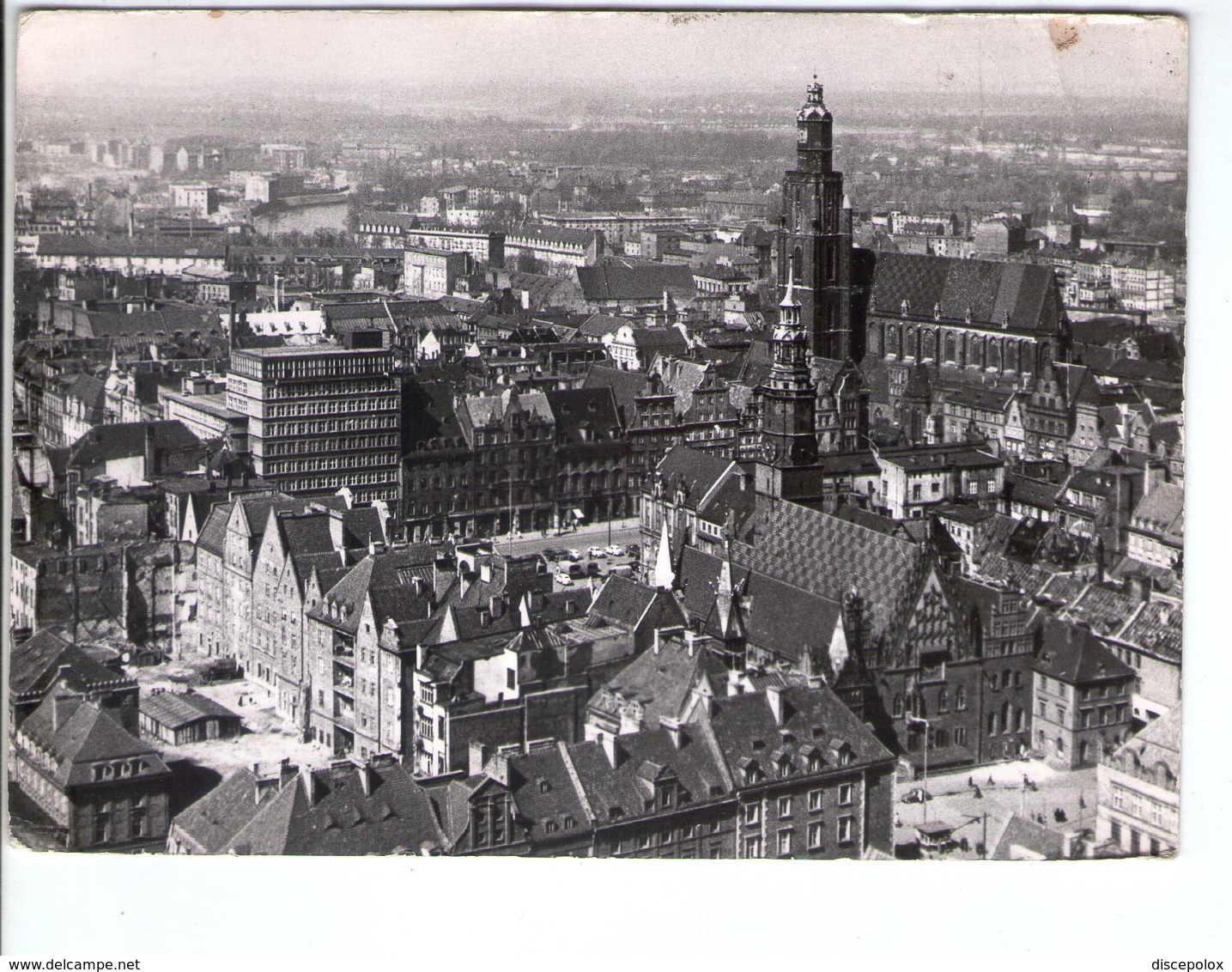 U3210 Postcard 1963 - WROCLAW, AERIAL VIEW + NICE TIMBRE AND LETTRE _ FOT. GRZEDA - Polonia