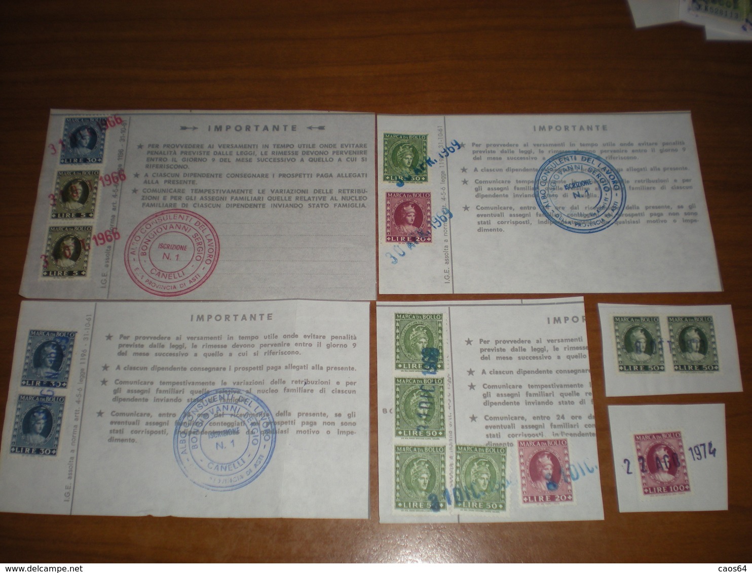 MARCA BOLLO   ITALIA REPUBBLICA  LOTTO - Revenue Stamps