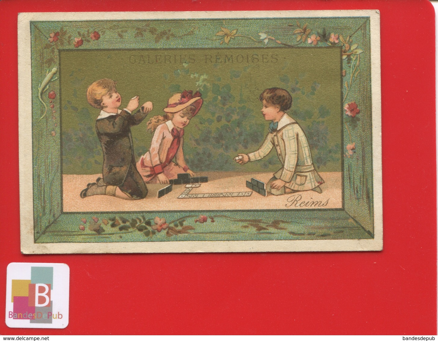 REIMS Galerie Rémoise Jolie Chromo Calendrier 1886 Enfants Jeu De Domino Dominos - Petit Format : ...-1900