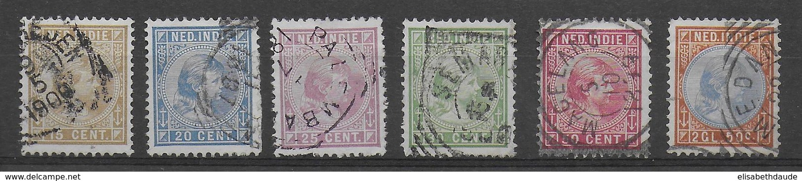 INDES NEERLANDAISES - 1891 - YT N° 25/30 OBLITERES - COTE = 65 EUR - Indes Néerlandaises