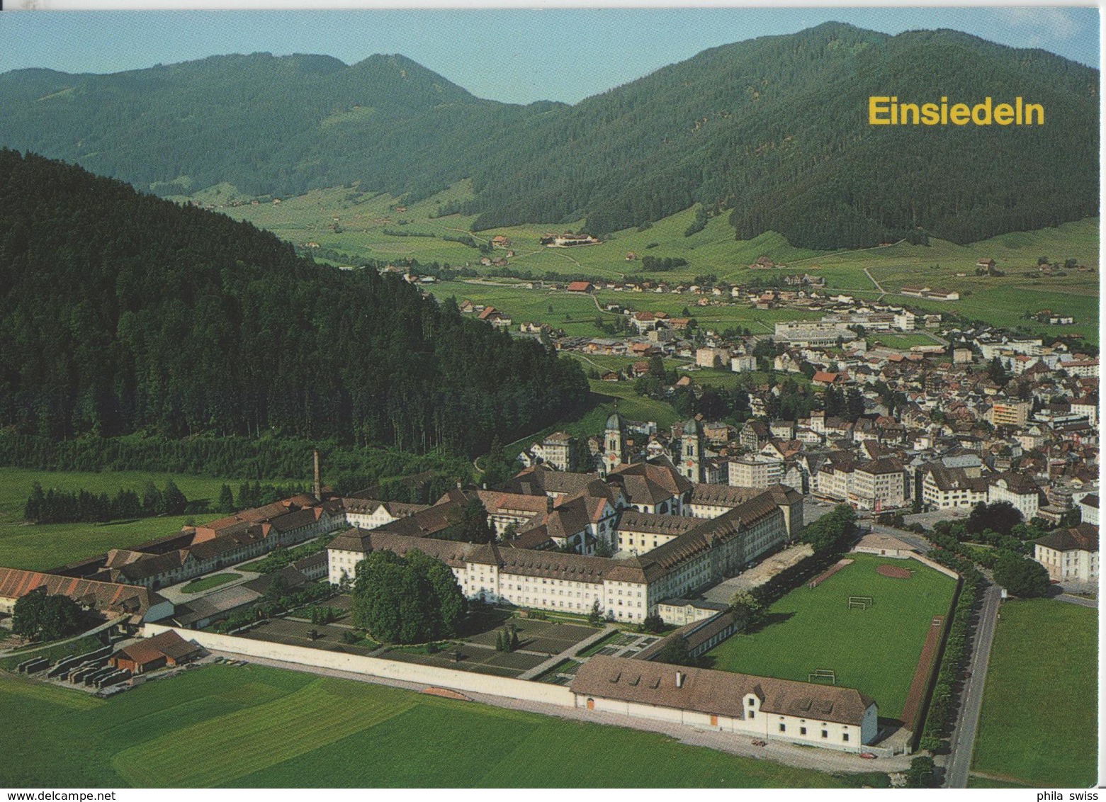 Einsiedeln - Generalansicht Mit Kloster, Flugaufnahme Rud. Suter - Einsiedeln