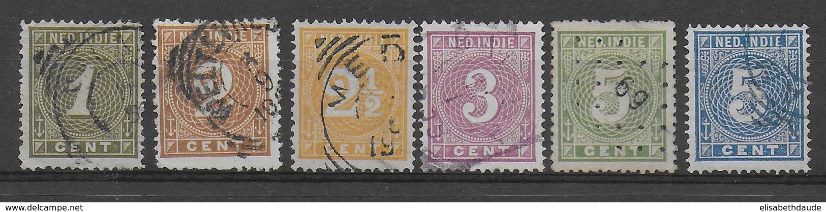 INDES NEERLANDAISES - 1883 - YT N° 17/22 OBLITERES - COTE = 33 EUR - Nederlands-Indië