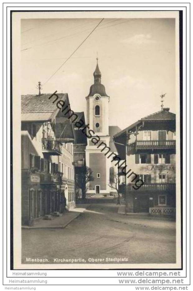 Miesbach - Kirchenpartie - Oberer Stadtplatz - Foto-AK 1930 - Miesbach