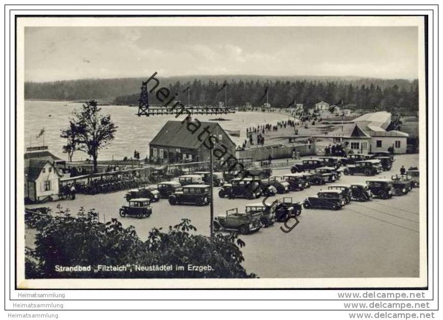 Neustädtel (Schneeberg) - Strandbad Filzteich - Posthilfsstellenstempel  Wolfgangmaßen über Aue (Sachsen) - Schneeberg