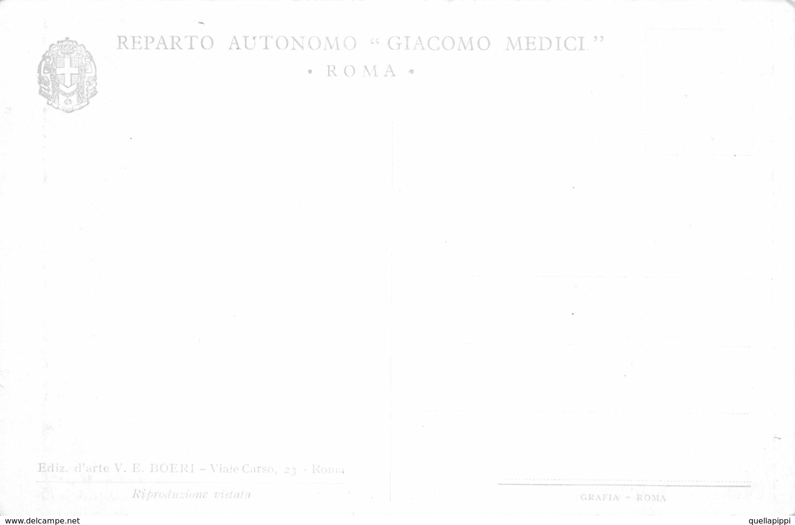 D08153 "ROMA - REPARTO AUTONOMO GIACOMO MEDICI" ANIMATA. CART  NON SPED - Reggimenti