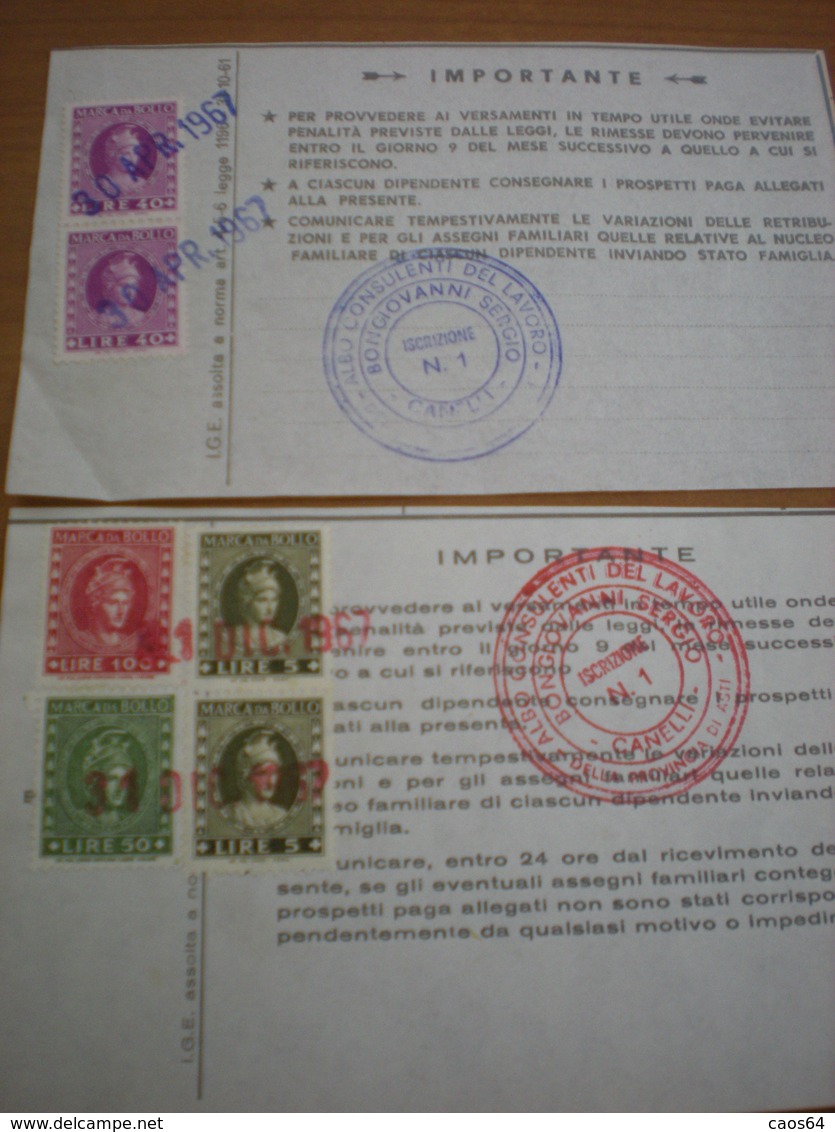 MARCA BOLLO   ITALIA REPUBBLICA  LOTTO - Revenue Stamps