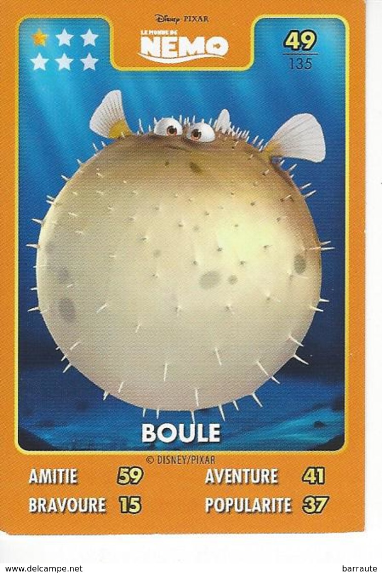 Carte Disney Pixar Auchan 2015  N° 49 Némo BOULE - Disney