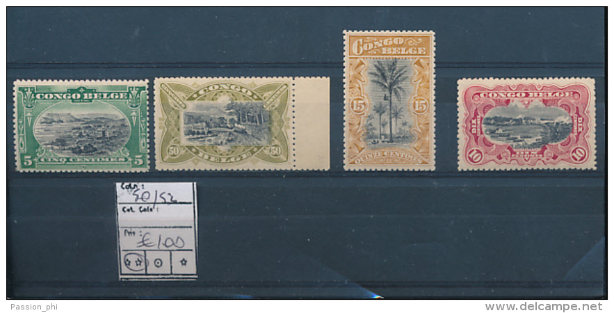 BELGIAN CONGO BOX 2  1909 ISSUE "UNILINGUE" COB 50/53 MNH - Ungebraucht