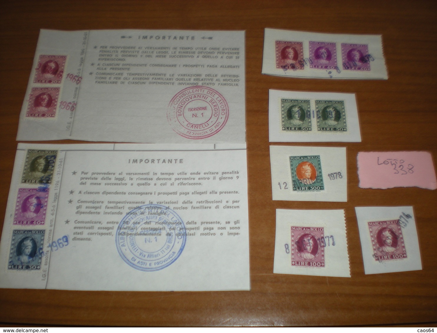 MARCA BOLLO   ITALIA REPUBBLICA  LOTTO - Revenue Stamps