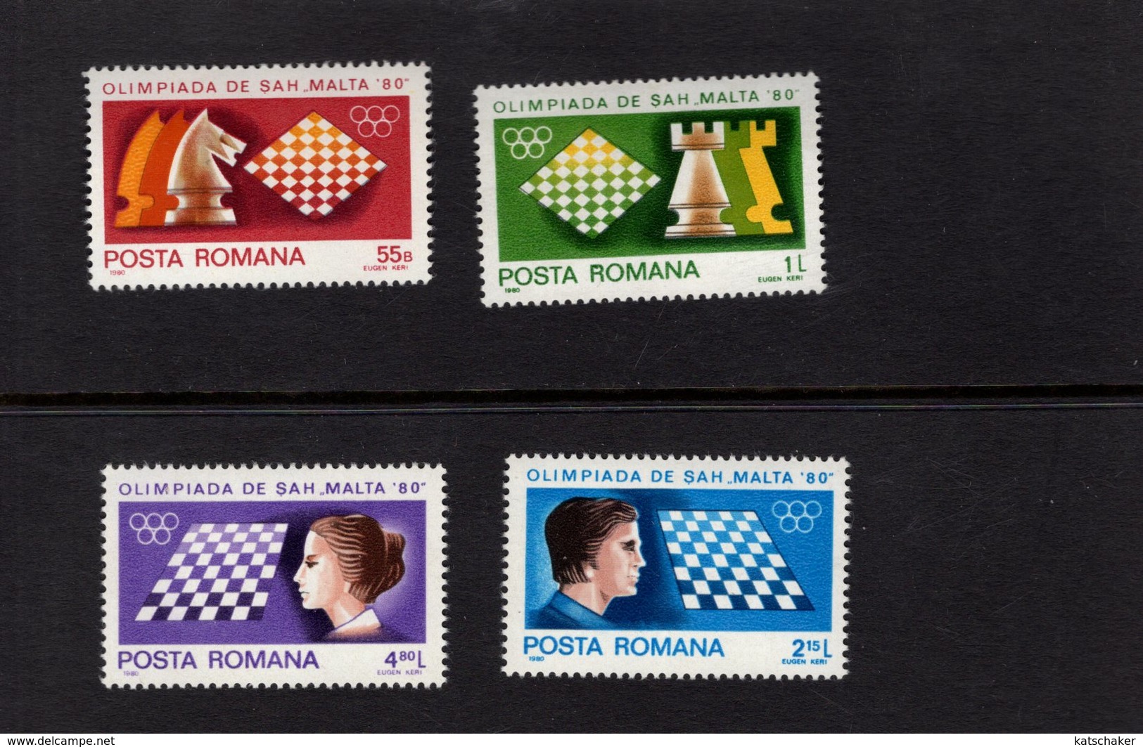 611976463 ROMANIA 1980 ** MNH SCHAAK ECHEC CHESS SCHACH SCOTT 2973 2974 2975 2976 - Chess