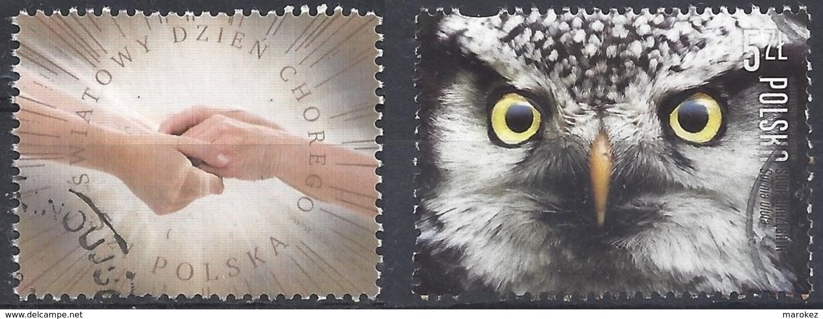 POLAND 2017 Health & Fauna - Helping Hands & Northern Hawk-Owl Postally Used Stamps MICHEL # 4897,4964 - Usados