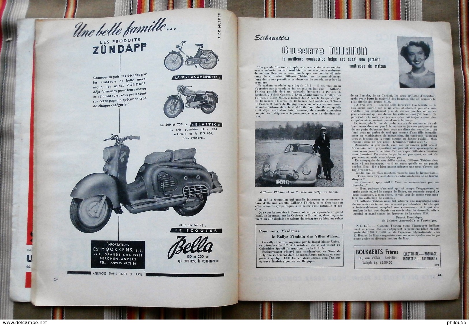 Revue MOTOR  n° 4 1955 Royal Motor Union LIEGE PUB