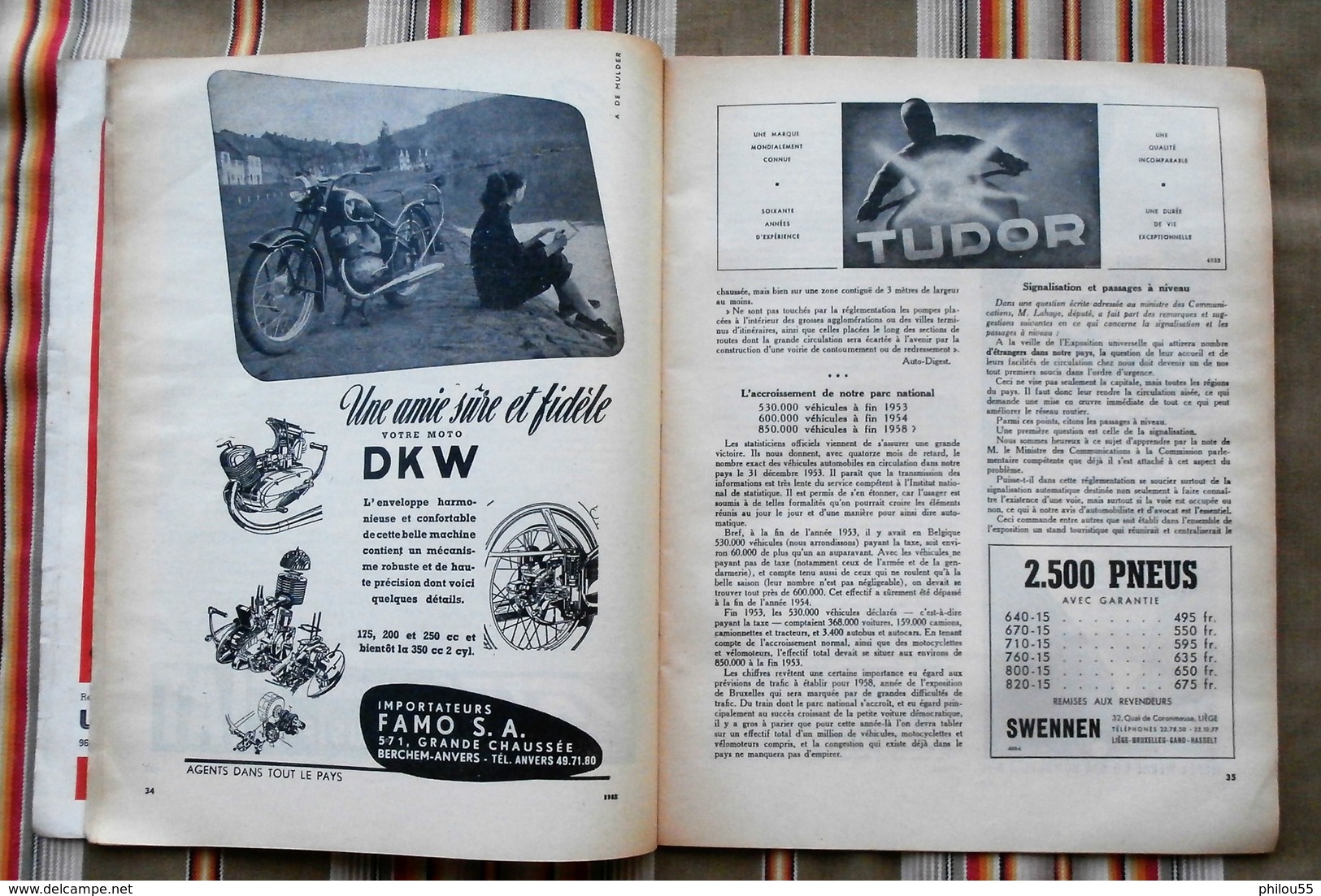 Revue MOTOR  n° 4 1955 Royal Motor Union LIEGE PUB