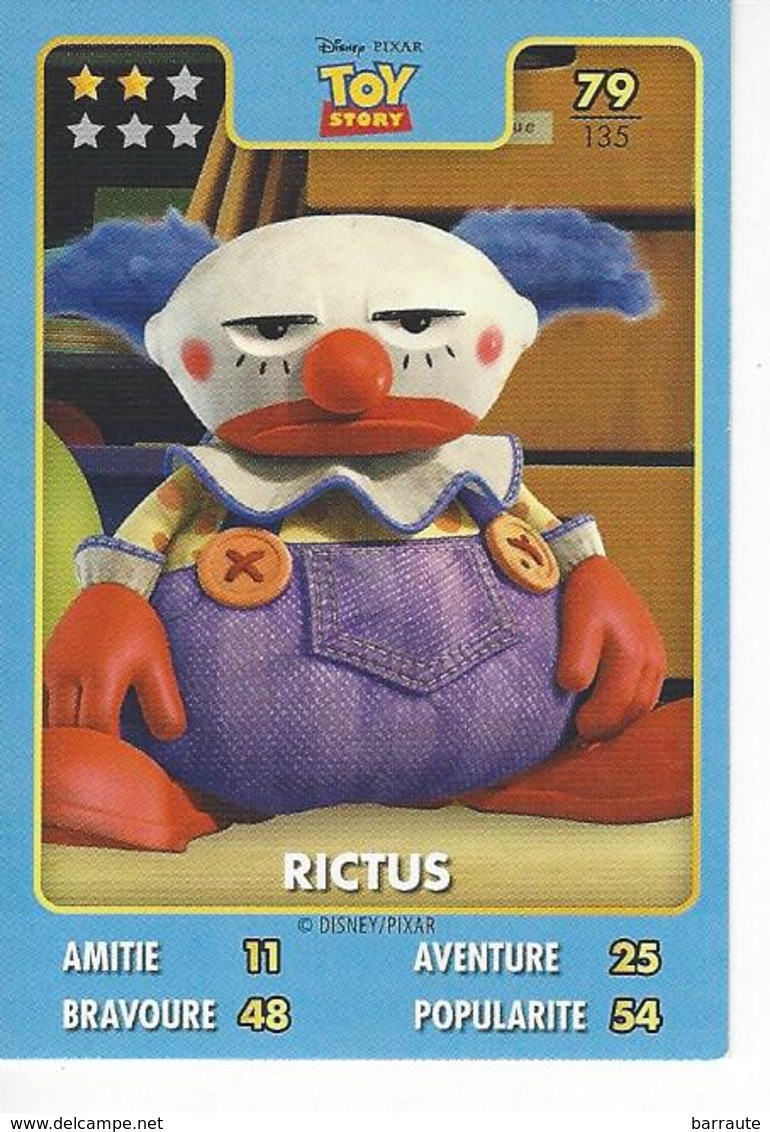 Carte Disney Pixar Auchan 2015  N° 79 TOY Story RICTUS - Disney