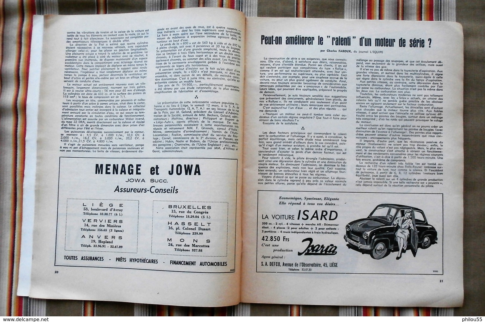 Revue MOTOR  n° 3 1955 Royal Motor Union LIEGE PUB