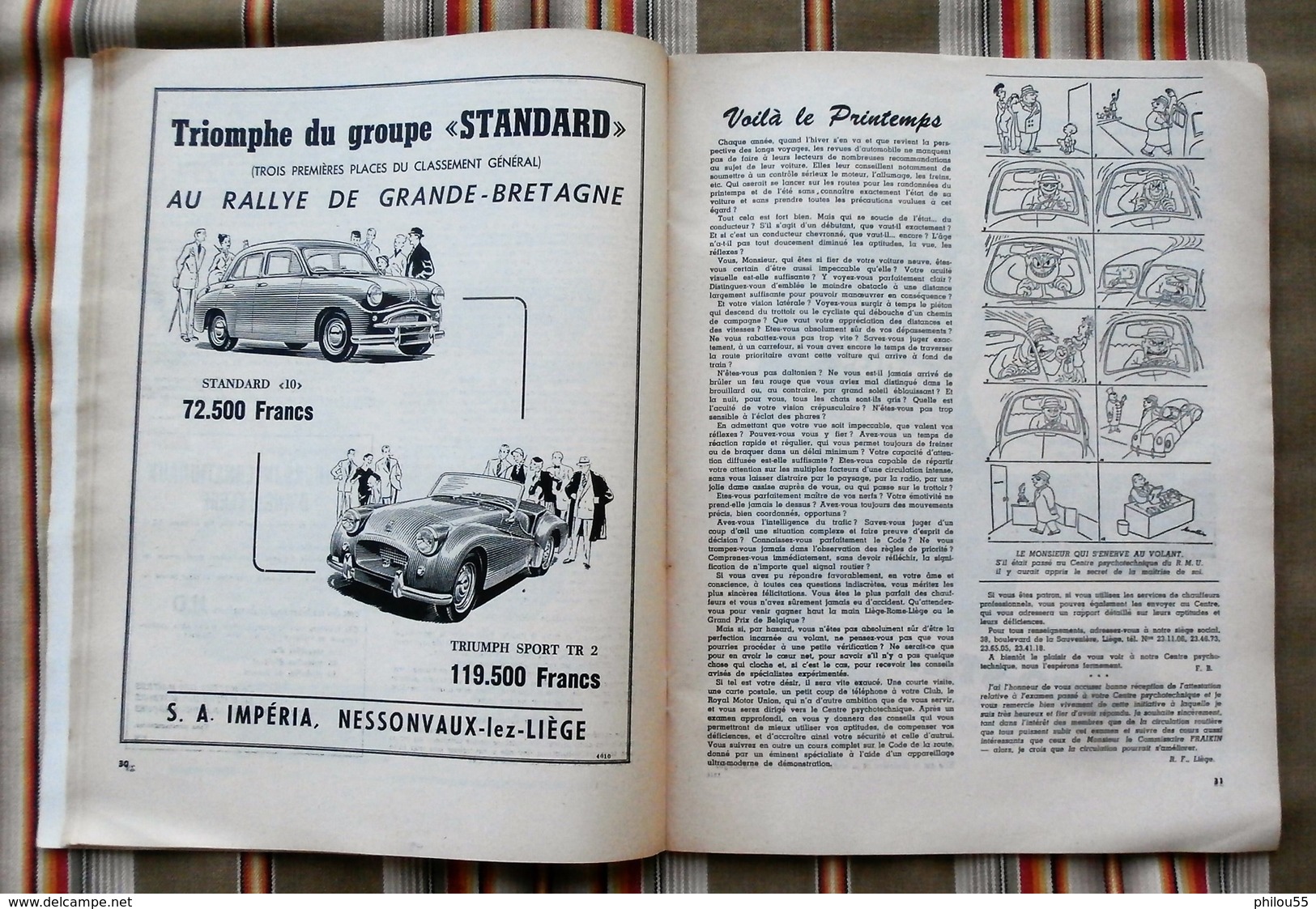 Revue MOTOR  n° 3 1955 Royal Motor Union LIEGE PUB