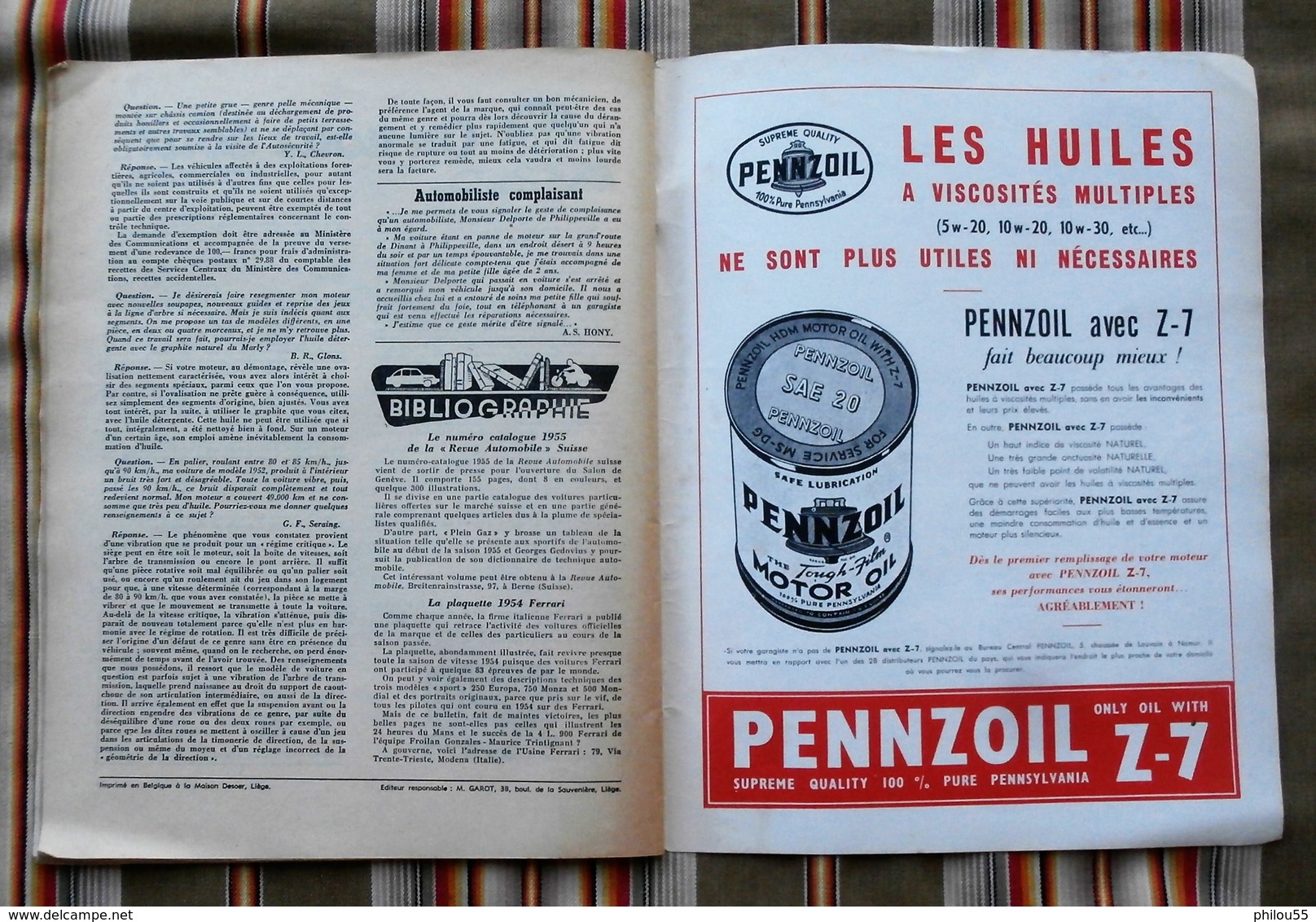 Revue MOTOR  n° 3 1955 Royal Motor Union LIEGE PUB