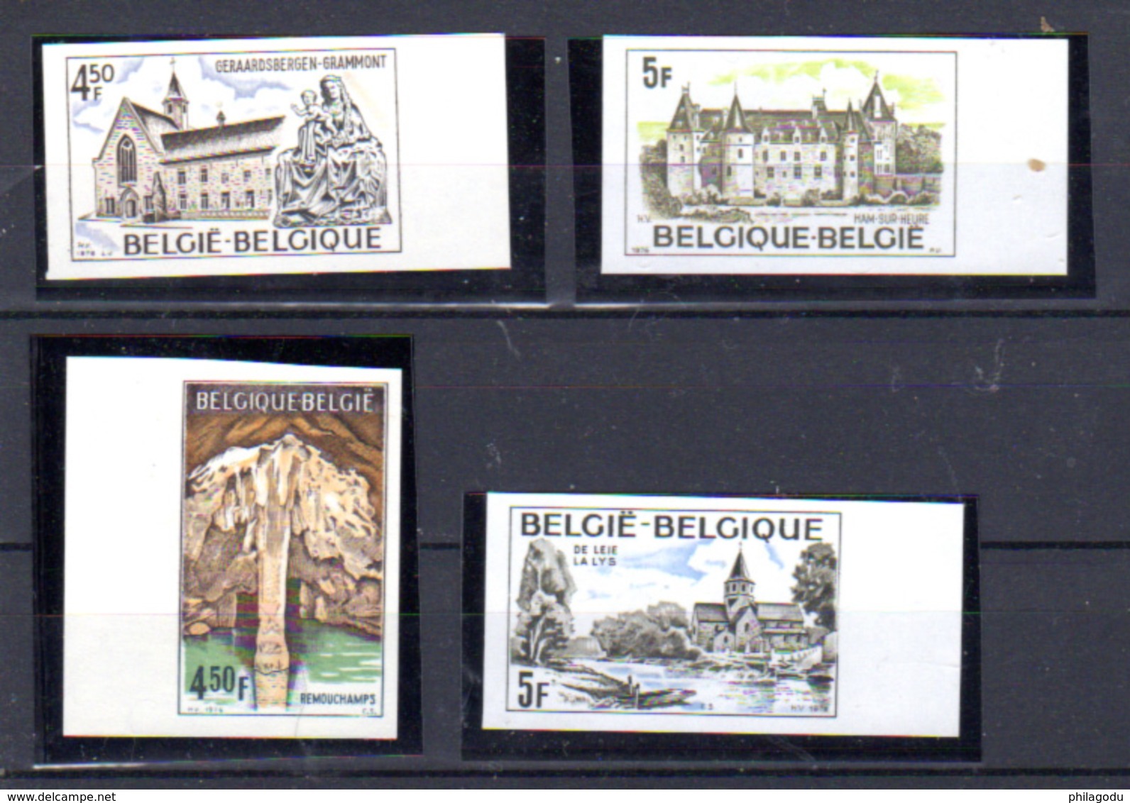 1976  Belgique, Tourisme, Grottes, Caves, Schloss  Château, 1832 / 1835** N D (tirage 1000 Ex), - Autres & Non Classés