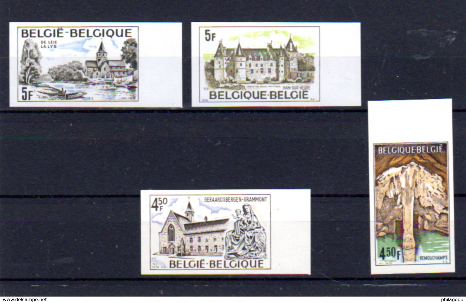 1976  Belgique, Tourisme, Château, Schloss,  Grottes De Remouchamps,1832 / 1835** N D (tirage 1000 Ex), - Autres & Non Classés
