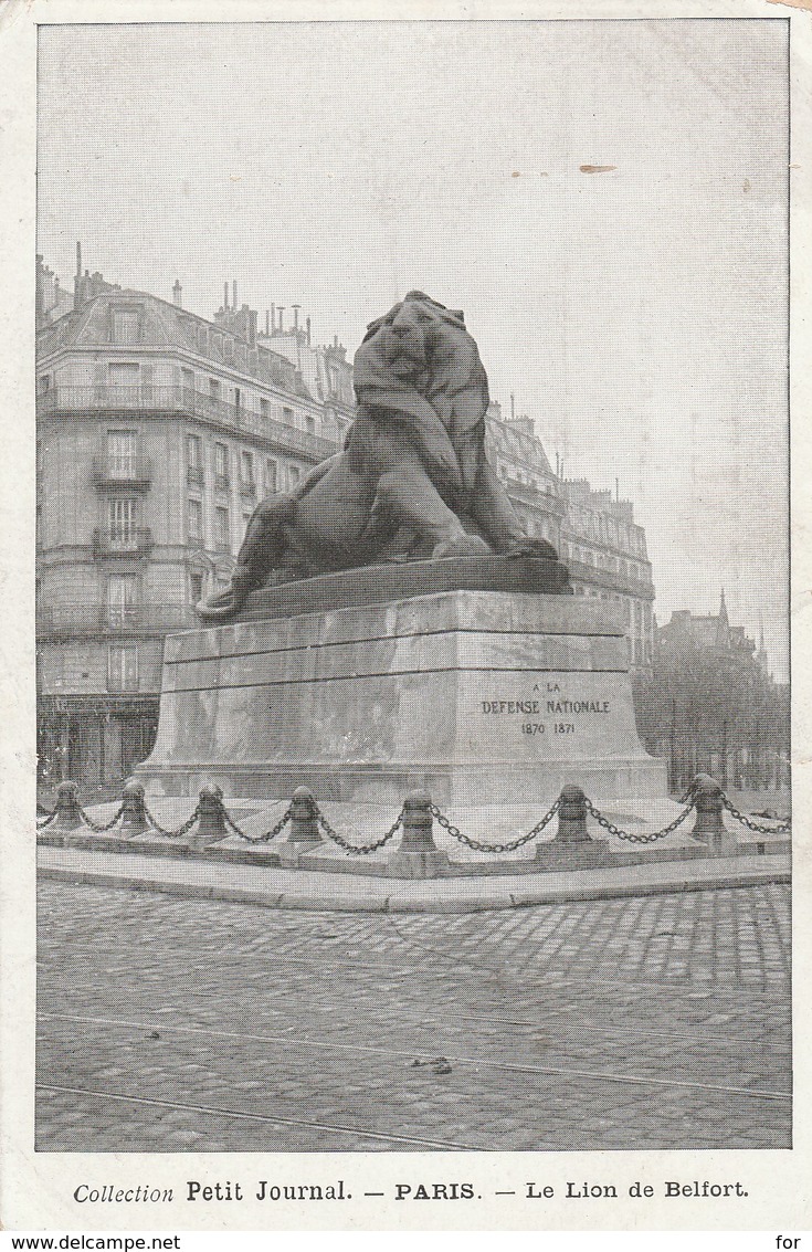 PARIS : Le Lion De Belfort ( Collection Petit Journal ) Déchirure Centre Droit 5 Mm - Statues