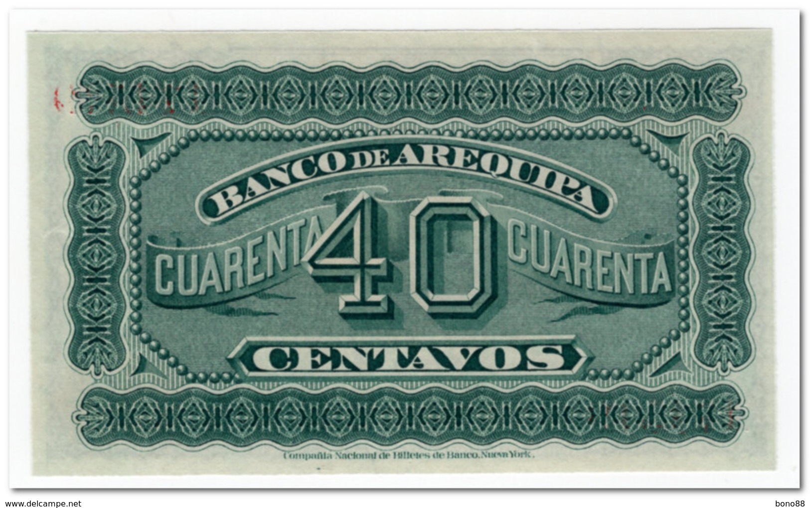 PERU,BANCO DE AREQUIPA,40 CENTAVOS,18xx,P.S116,UNC - Peru