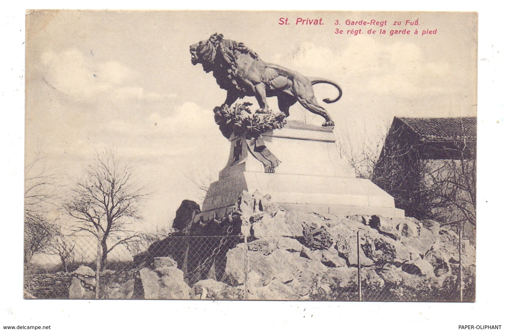 F 57855 SAINT PRIVAT LA MONTANGE, Denkmal 3.Garde-Regt. Zu Fuß, Frings & Garms Vorm. Bernhoeft # 65 - Metz Campagne