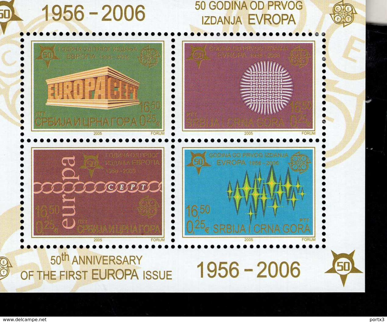 CEPT 50 Jahre Europamarken Jugoslavien Block 59  MNH ** Postfrisch - Blocs-feuillets