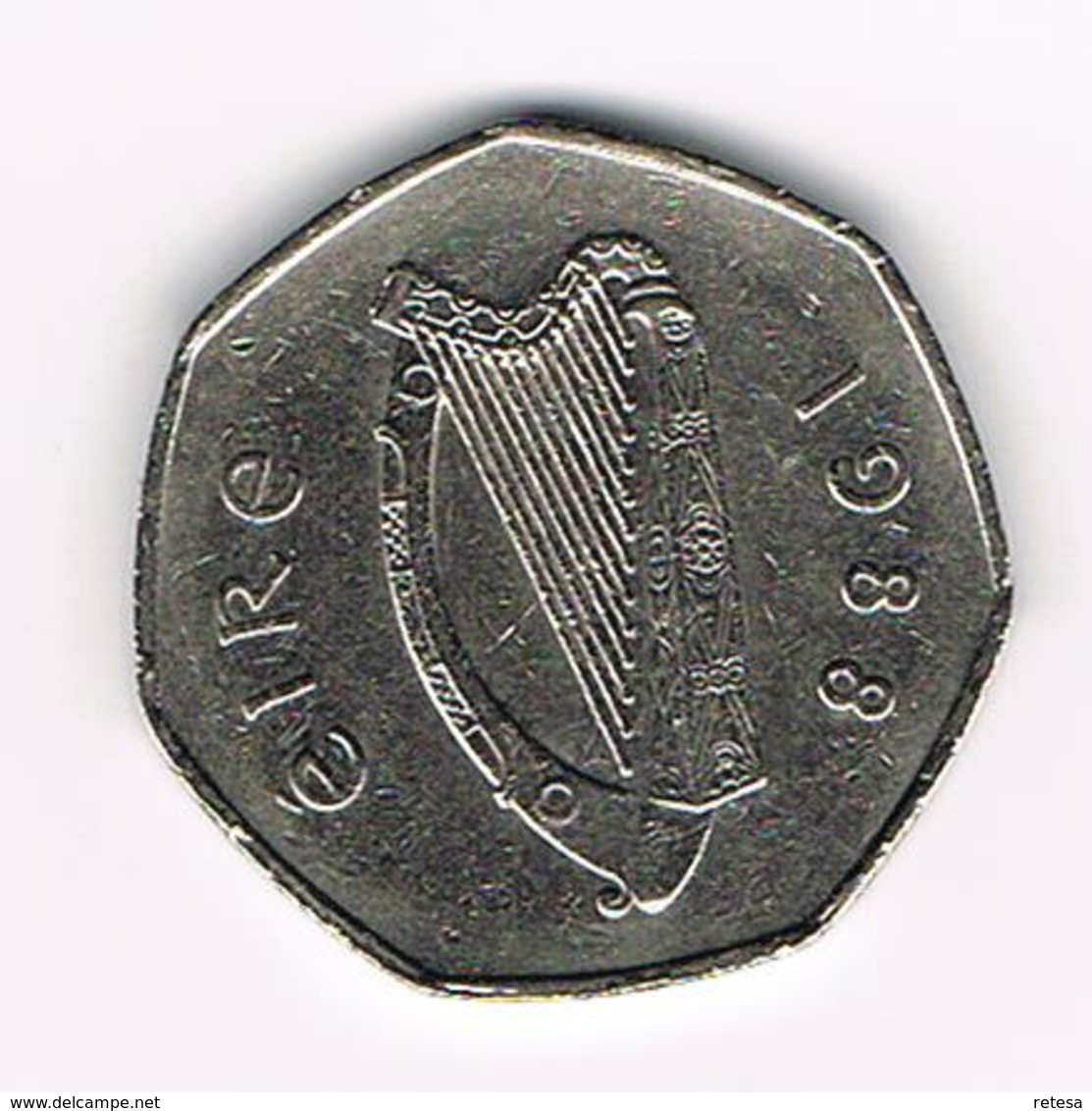 &-   IERLAND  50  PENCE  1988 - Irlande