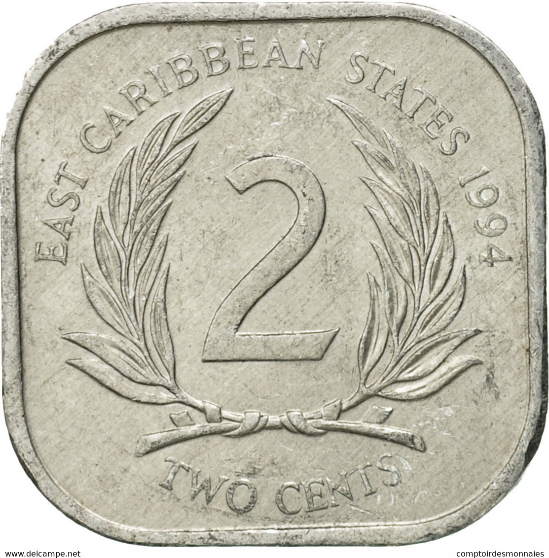 Monnaie, Etats Des Caraibes Orientales, Elizabeth II, 2 Cents, 1994, TTB - Caraïbes Orientales (Etats Des)