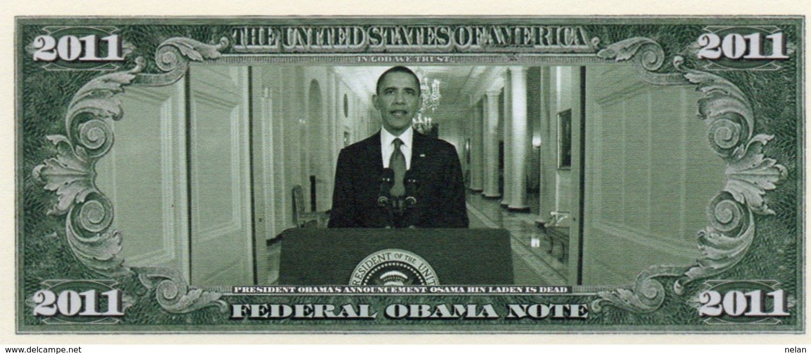 STATI UNITI-OBAMA DOLLARS-2011- EMISSIONI DI  FANTASIA-UNC - Altri & Non Classificati