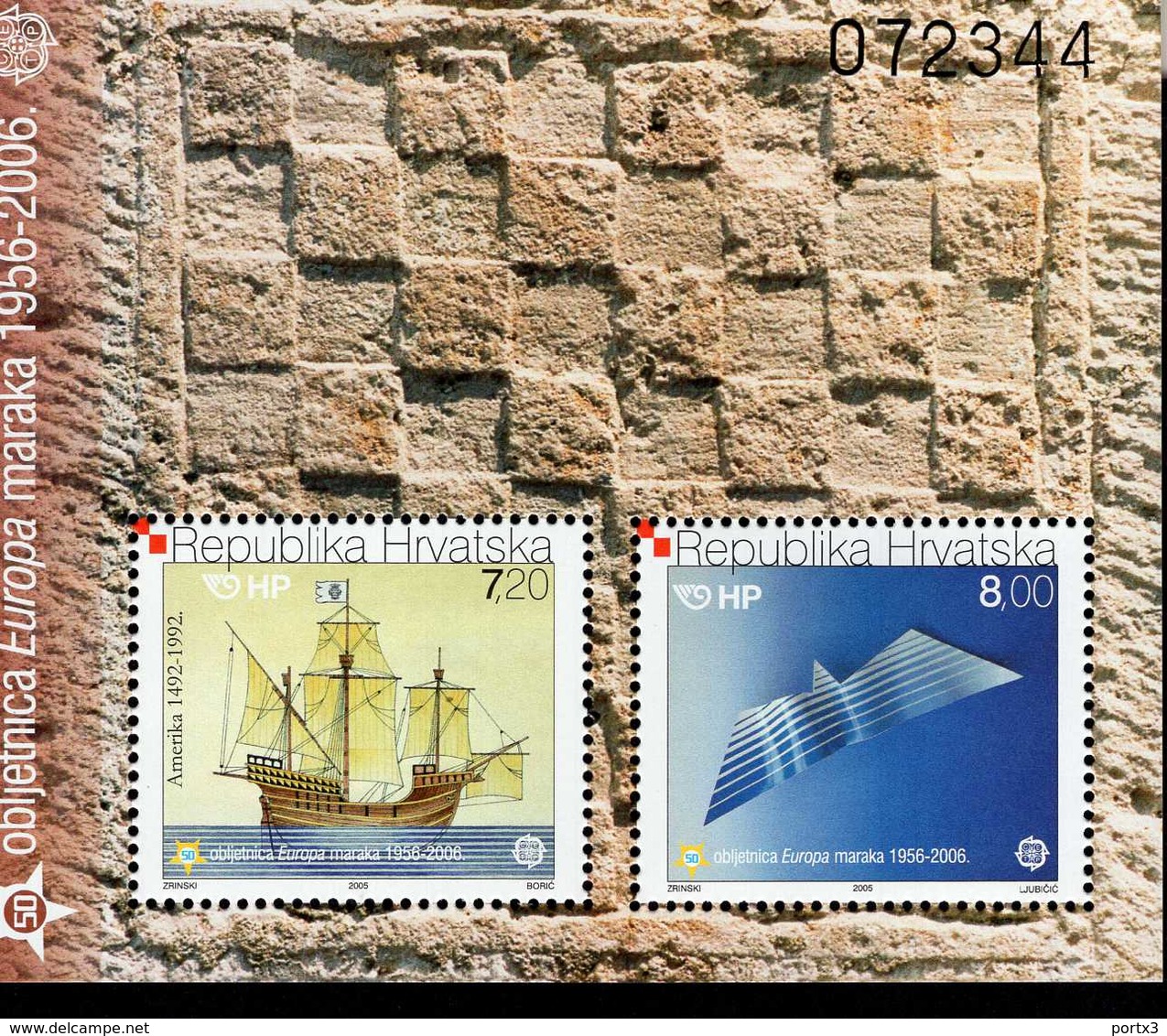 CEPT 50 Jahre Europamarken Kroatien Block 27 MNH ** Postfrisch - 2005