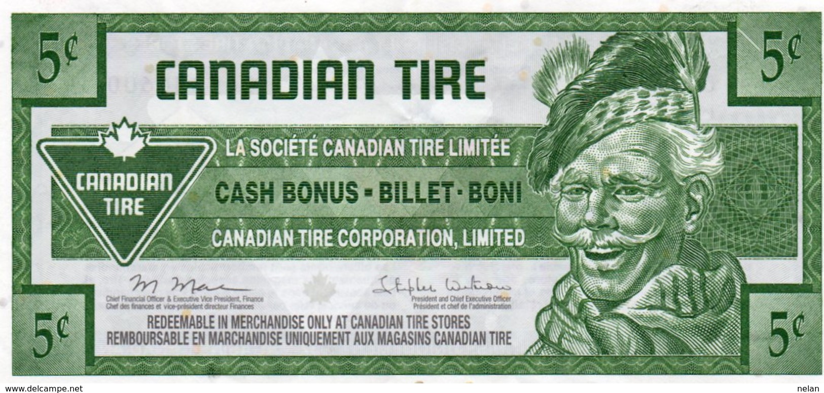 CANADA 5 CENT-CANADIAN TIRE-CASH BONUS- EMISSIONI DI  FANTASIA-aUNC- Fantasy Issue - Canada