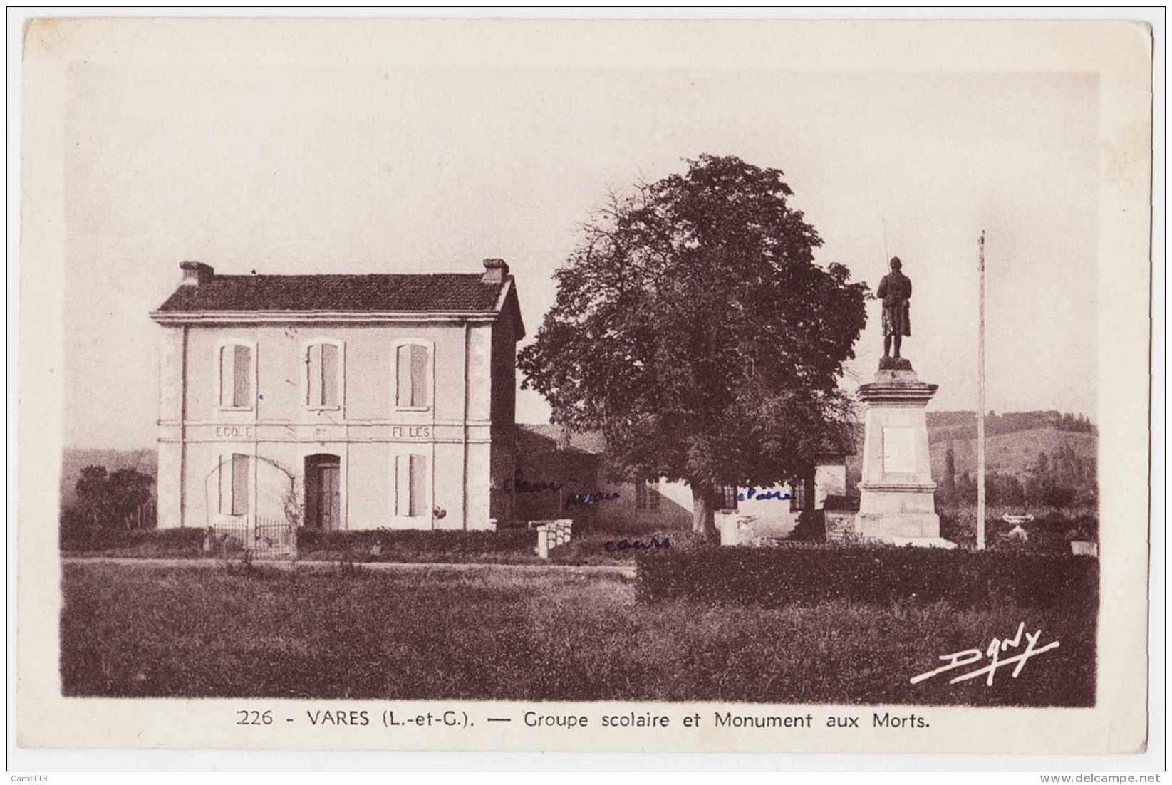 47 - B22620CPA - VARES - Groupe Scolaire Et Monument Aux Morts - Très Bon état - LOT-ET-GARONNE - Autres & Non Classés