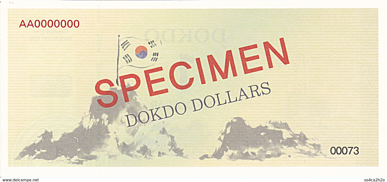 Specimen Île DOKDO Corée 1 Dollar 2012 UNC - Fictifs & Spécimens