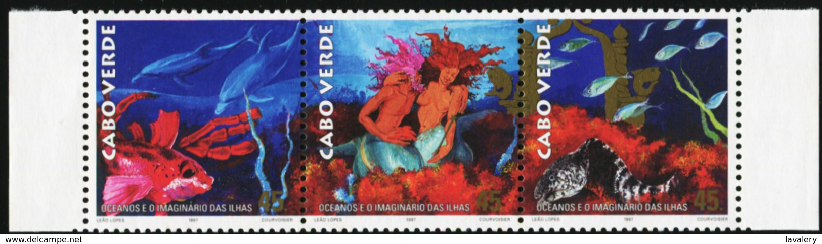 CABO VERDE CAPE VERDE 1997 Legends Of The Sea Marine Life Fish Fishes Dolphins Corals Animals Fauna MNH - Poissons